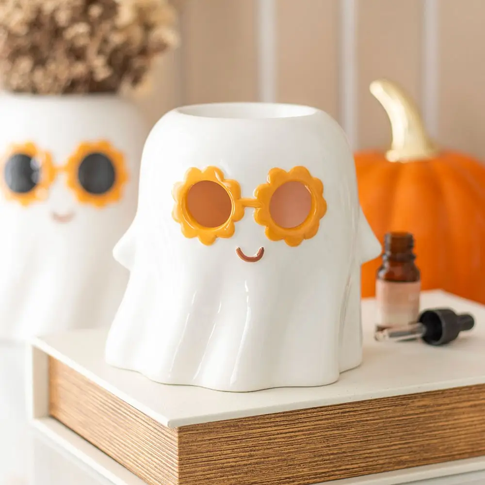 Quemador de aceite Fantasma Groovy para Halloween