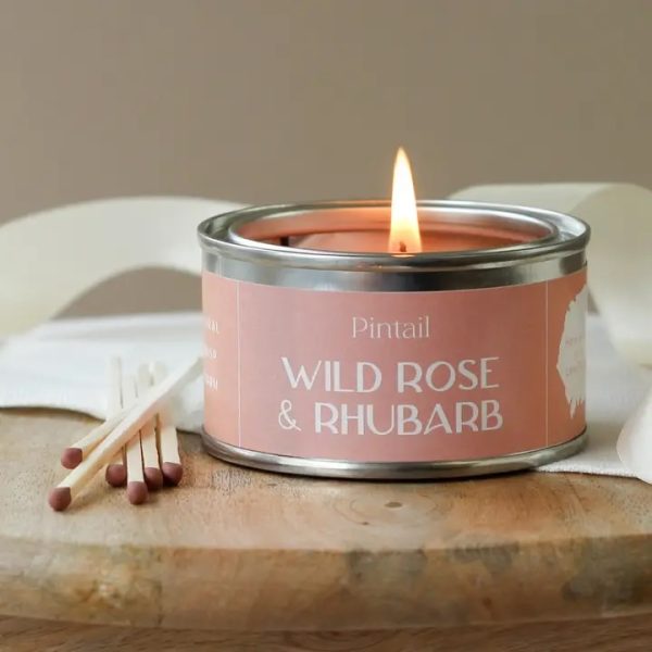 Vela de rosa silvestre y ruibarbo